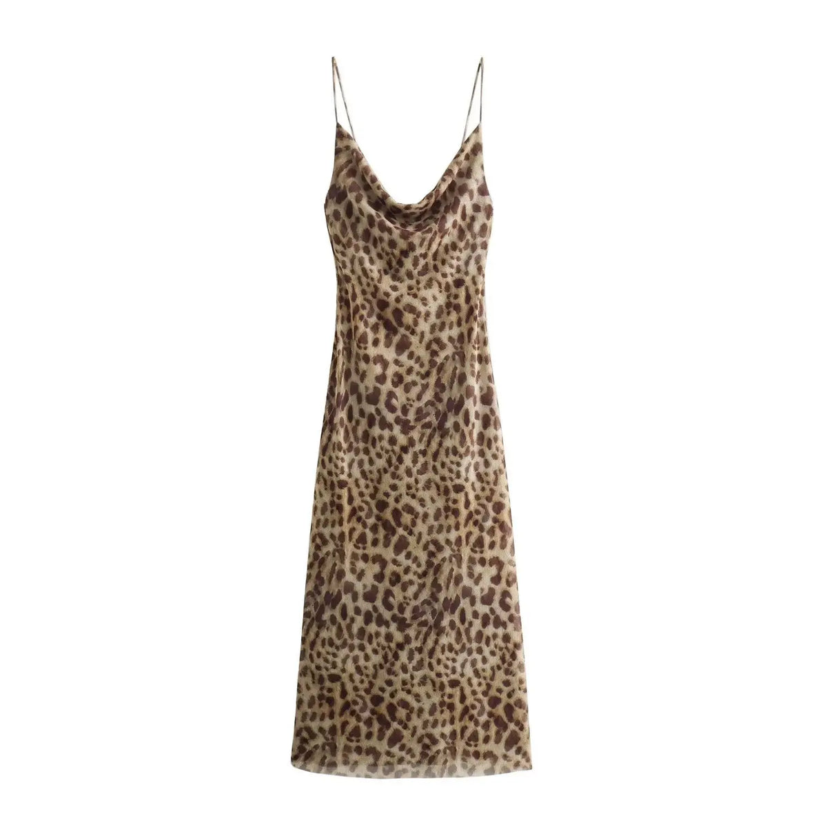 Leopard Print V-Neck Cami Dress